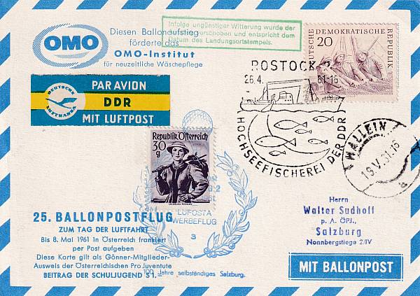 Ballonpost caritativ Österreich | Mitläufer / Ausländische Zuleitungen
