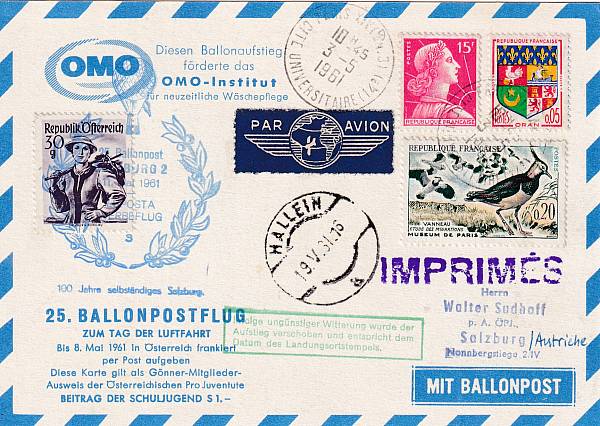 Ballonpost caritativ Österreich | Mitläufer / Ausländische Zuleitungen