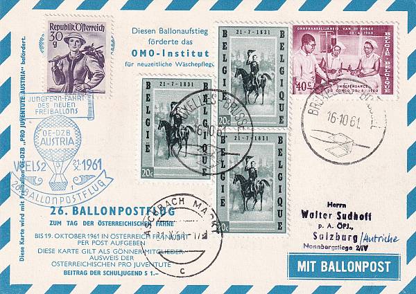 Ballonpost caritativ Österreich | Mitläufer / Ausländische Zuleitungen