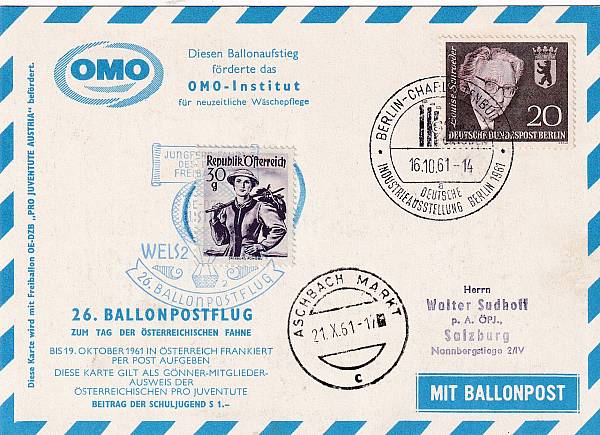 Ballonpost caritativ Österreich | Mitläufer / Ausländische Zuleitungen