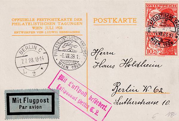 Flugpost Österreich vor 1945 | Einzelbelege