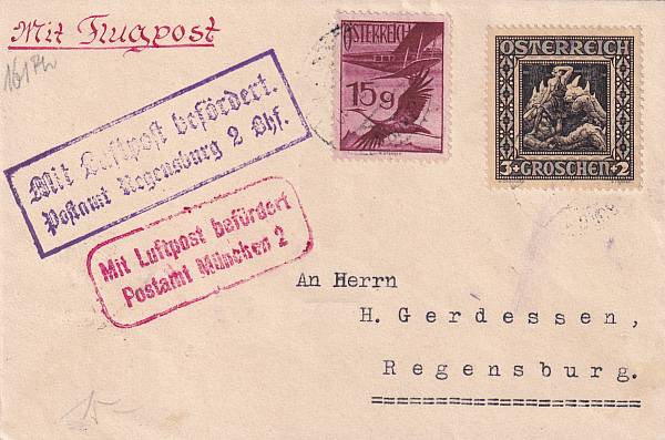 Flugpost Österreich vor 1945 | Einzelbelege