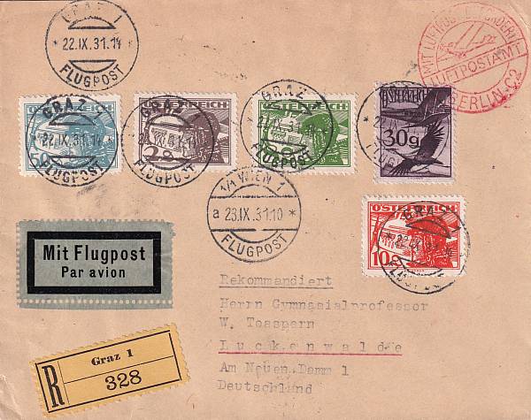 Flugpost Österreich vor 1945 | Einzelbelege