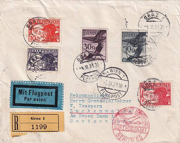Flugpost Österreich vor 1945 | Einzelbelege