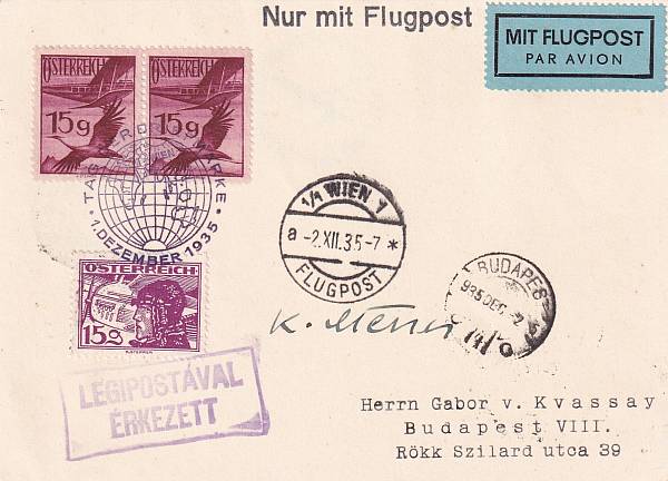 Flugpost Österreich vor 1945 | Einzelbelege