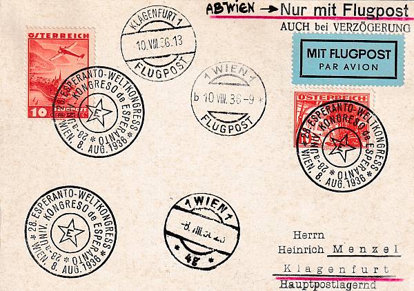 Flugpost Österreich vor 1945 | Einzelbelege
