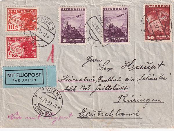 Flugpost Österreich vor 1945 | Einzelbelege