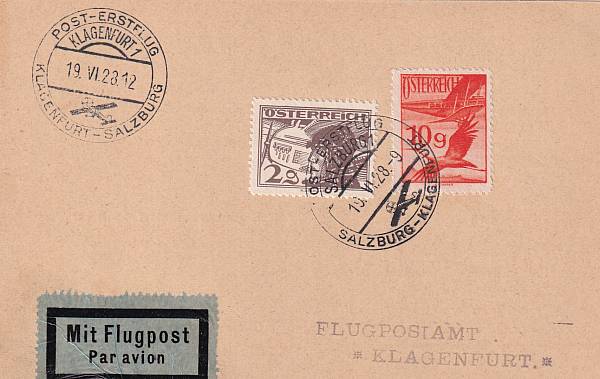 Flugpost Österreich vor 1945 | Erstflüge und erste Flugpostableitungen