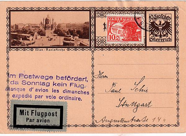 Flugpost Österreich vor 1945 | Flugunterbrechungs-/Flugausfallstempel