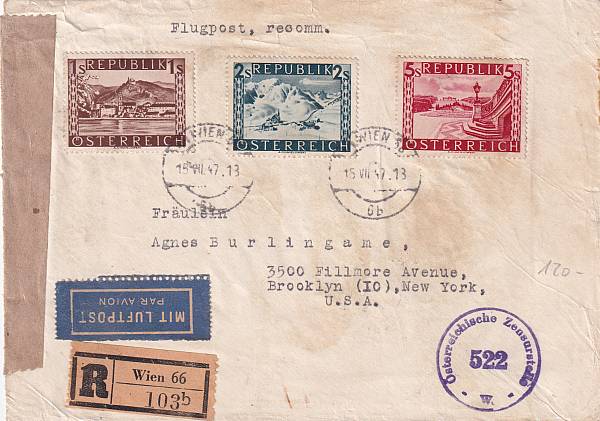 Flugpost Österreich ab 1945 | Einzelbelege