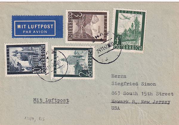 Flugpost Österreich ab 1945 | Einzelbelege