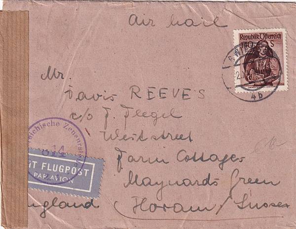 Flugpost Österreich ab 1945 | Einzelbelege