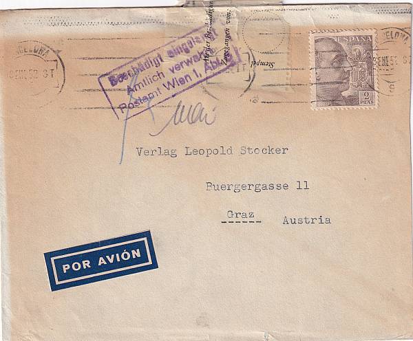 Flugpost Österreich ab 1945 | Einzelbelege