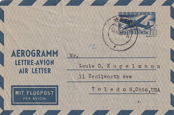 Flugpost Österreich ab 1945 | Luftpost-Ganzsachen