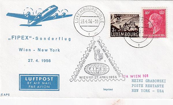 Flugpost Österreich ab 1945 | Sonderflüge ab 1945 - ausländische Zuleitungen