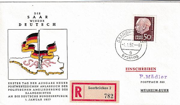 Ersttagsbelege Deutschland | Saarland