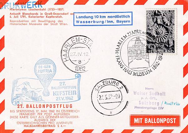 Ballonpost caritativ Österreich | Mitläufer / Ausländische Zuleitungen