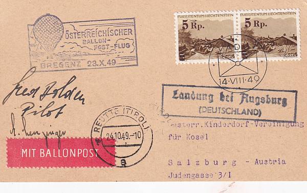 Ballonpost caritativ Österreich | Mitläufer / Ausländische Zuleitungen