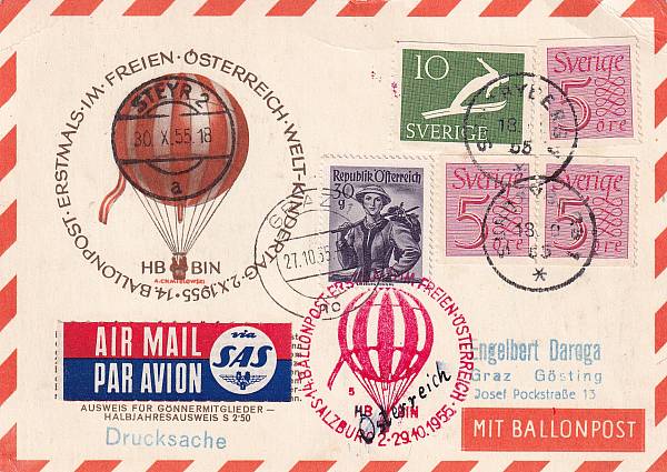 Ballonpost caritativ Österreich | Mitläufer / Ausländische Zuleitungen