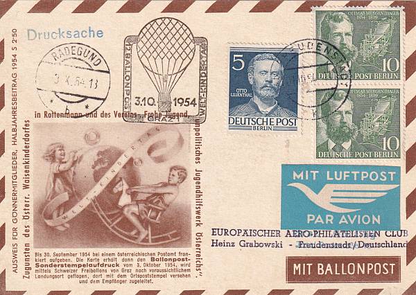 Ballonpost caritativ Österreich | Mitläufer / Ausländische Zuleitungen