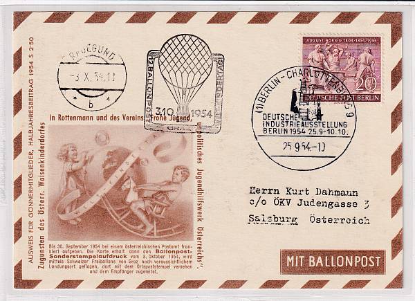 Ballonpost caritativ Österreich | Mitläufer / Ausländische Zuleitungen