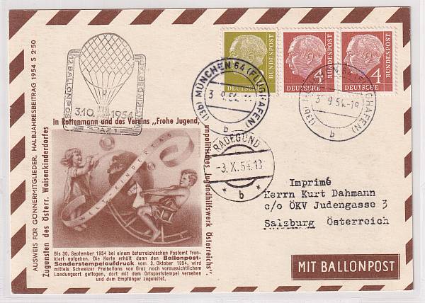 Ballonpost caritativ Österreich | Mitläufer / Ausländische Zuleitungen