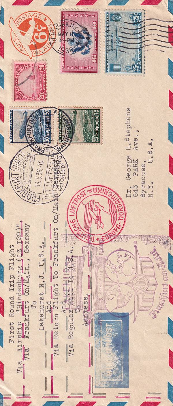 Zeppelinpost | LZ 129 (Hindenburg) 1936