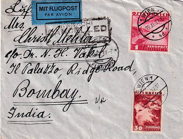 Flugpost Übersee vor 1945 | Indien