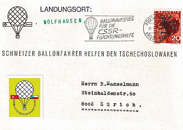 Ballonpost caritativ Schweiz | Einzelbelege