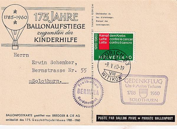 Ballonpost caritativ Schweiz | Fred Dolder Abonnement-Ballonpost