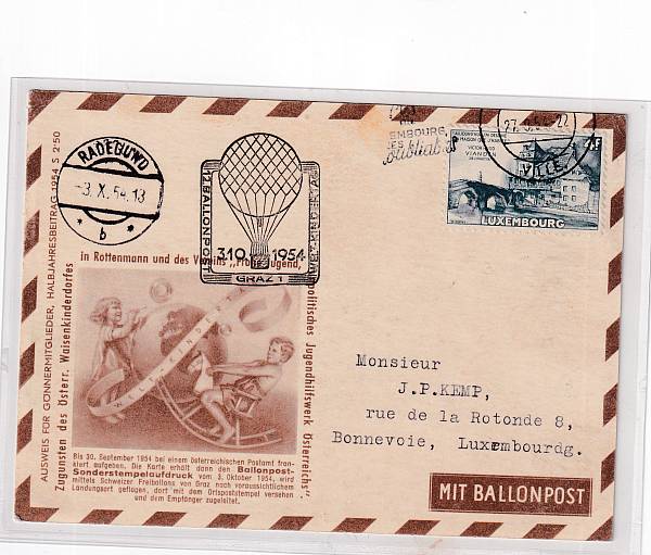 Ballonpost caritativ Österreich | Mitläufer / Ausländische Zuleitungen