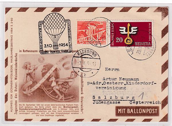 Ballonpost caritativ Österreich | Mitläufer / Ausländische Zuleitungen