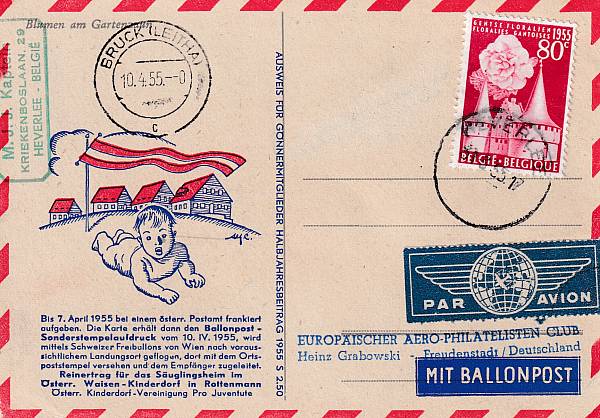 Ballonpost caritativ Österreich | Mitläufer / Ausländische Zuleitungen