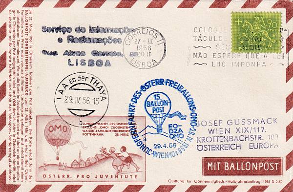 Ballonpost caritativ Österreich | Mitläufer / Ausländische Zuleitungen