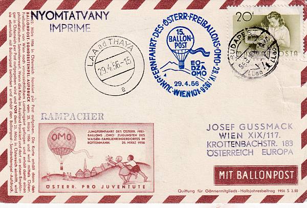 Ballonpost caritativ Österreich | Mitläufer / Ausländische Zuleitungen