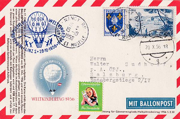 Ballonpost caritativ Österreich | Mitläufer / Ausländische Zuleitungen