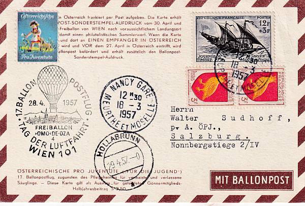 Ballonpost caritativ Österreich | Mitläufer / Ausländische Zuleitungen