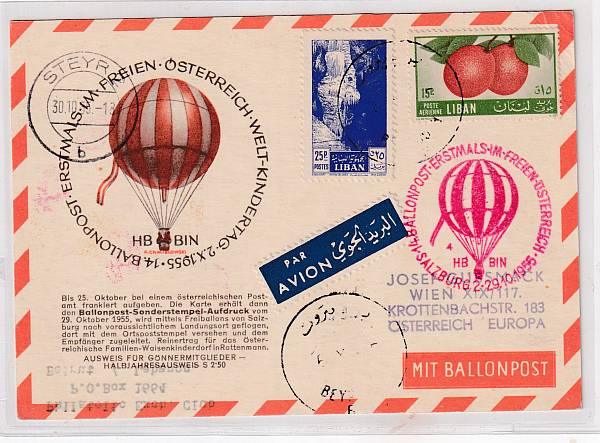 Ballonpost caritativ Österreich | Mitläufer / Ausländische Zuleitungen