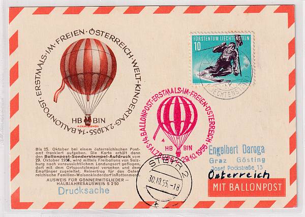 Ballonpost caritativ Österreich | Mitläufer / Ausländische Zuleitungen