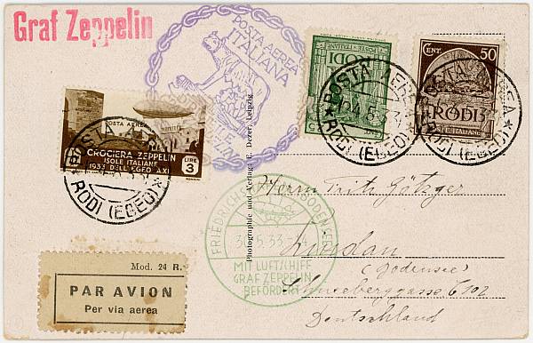 Zeppelinpost | LZ 127 (Graf Zeppelin) 1933
