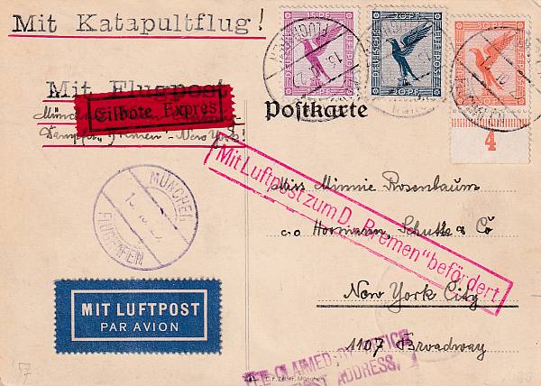 Katapultpost Nordatlantik | Einzelbelege nach Haberer-Katalog