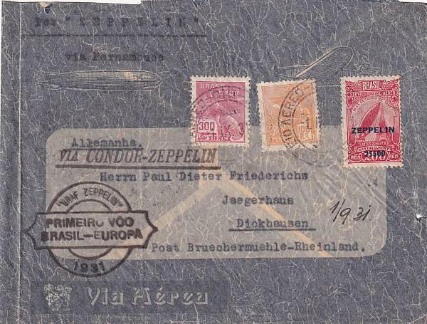 Zeppelinpost | LZ 127 (Graf Zeppelin) 1931