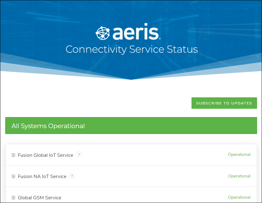Connectivity Status Home Page