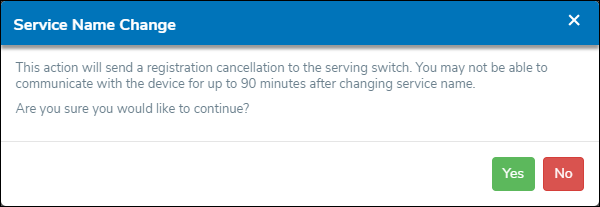Serivice Name Change Warning Dialog