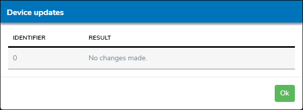 Device Update Result