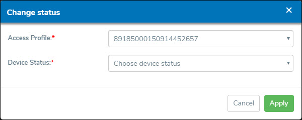 Change Device Status Dialog