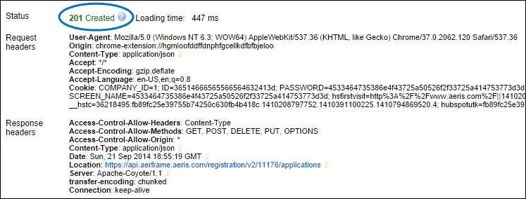 aerframe_create_app_status201_1