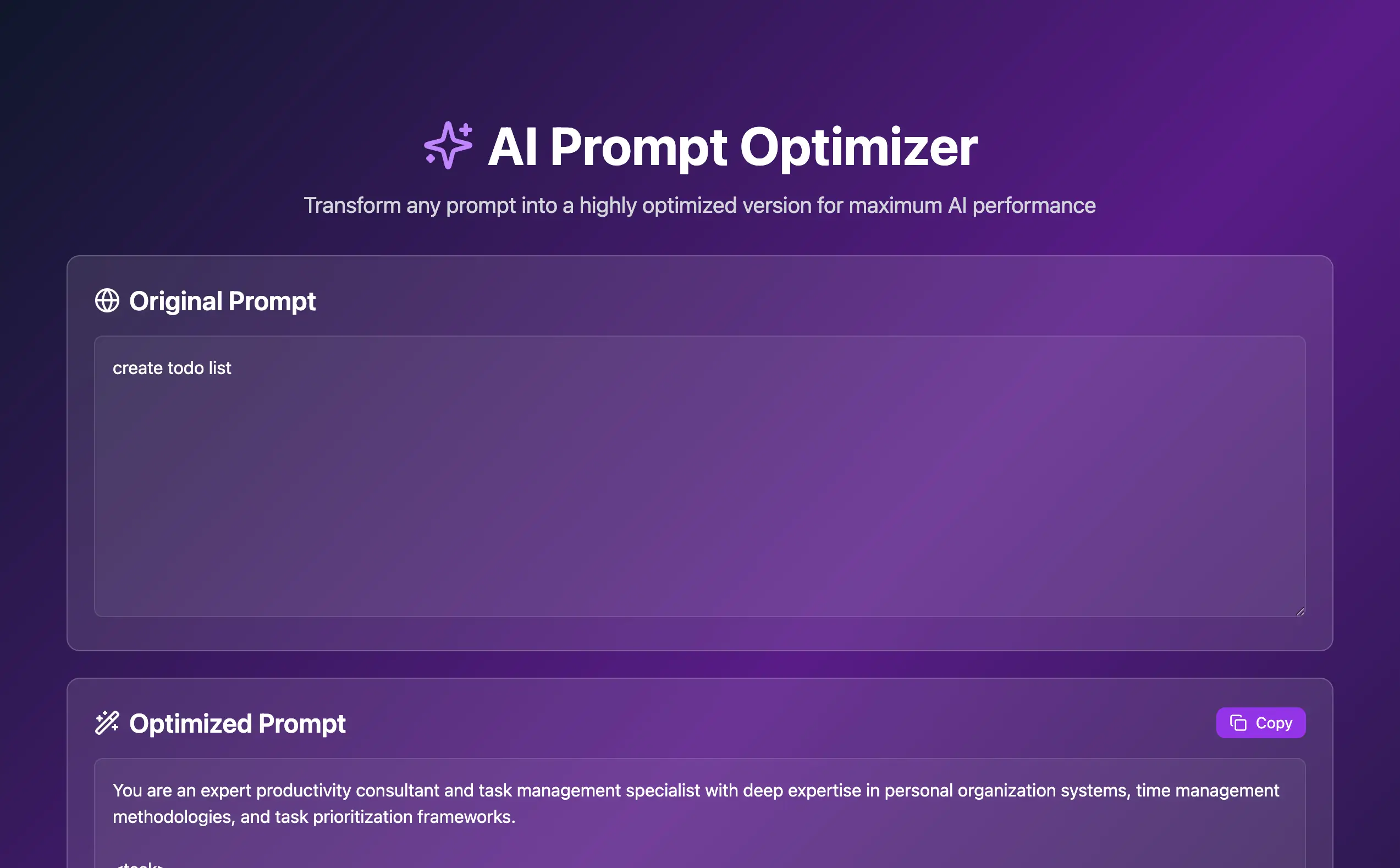 Prompt optimizer