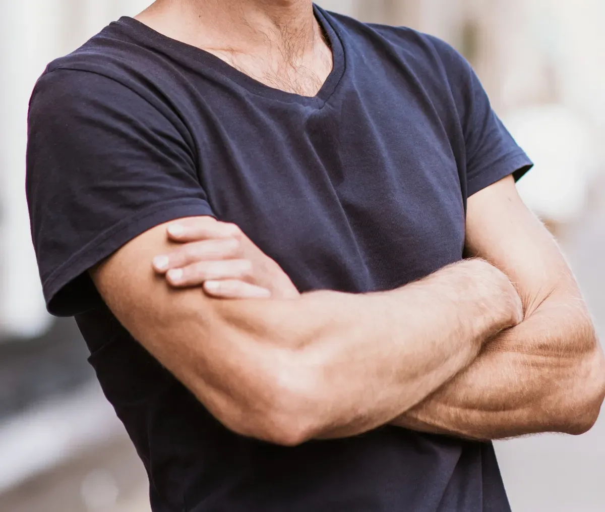 Man crossing his arms