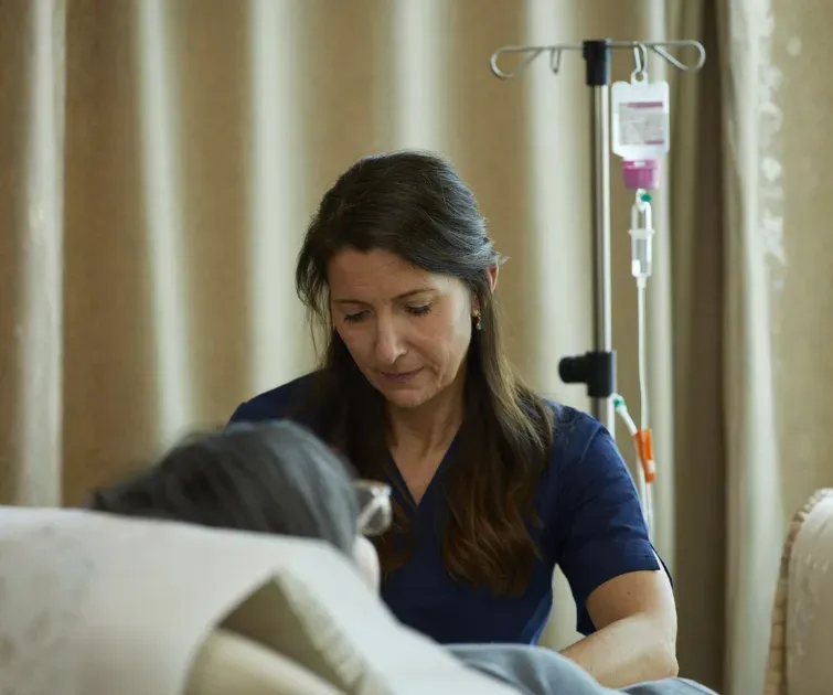 Person receiving infusion therapy